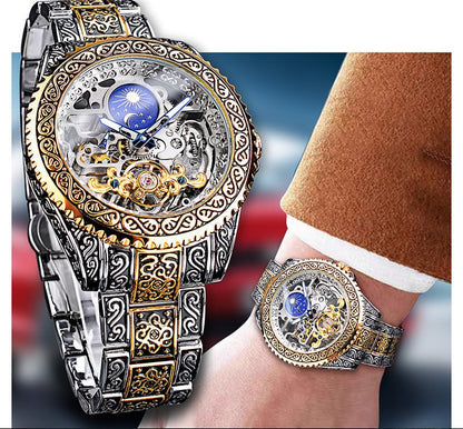 Unique Automatic Men's Skeleton Watch - Pexav
