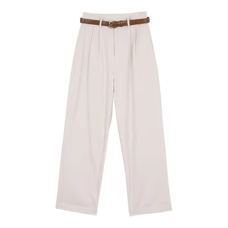 Elegant Women's High Waist Flowy Work Pants - Olytrend