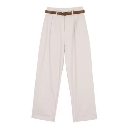 Elegant Women's High Waist Flowy Work Pants - Olytrend