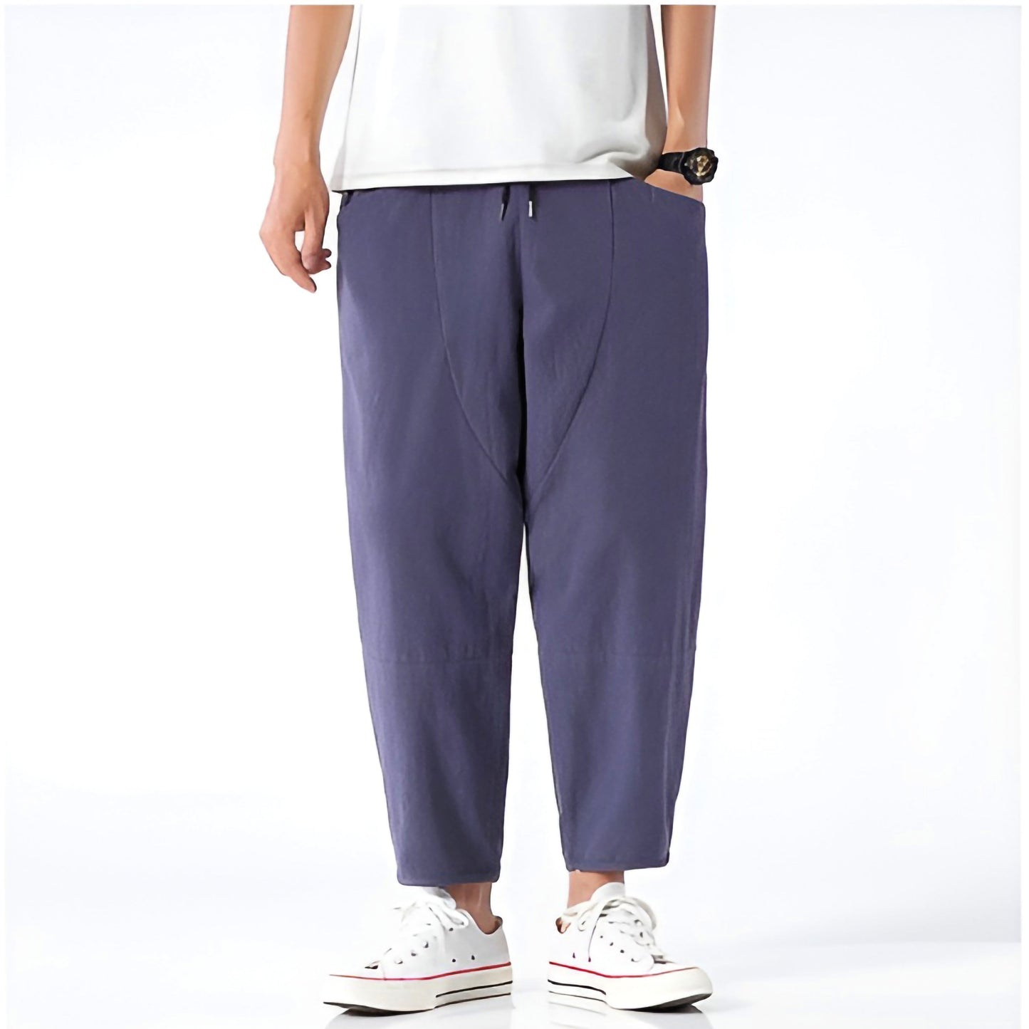 Casual Fit Short Cotton Trousers