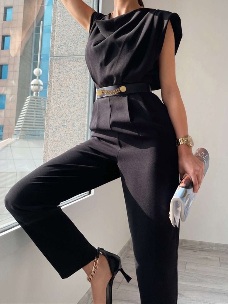 Chic Flared Leg All-In-One Jumpsuit