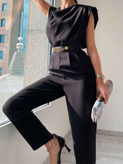 Chic Flared Leg All-In-One Jumpsuit