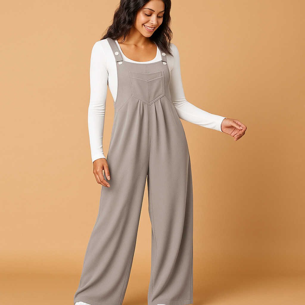 Women’s sleeveless casual jumpsuit with ruched design and pockets, ideal for everyday wear, weekend outings, and errands.