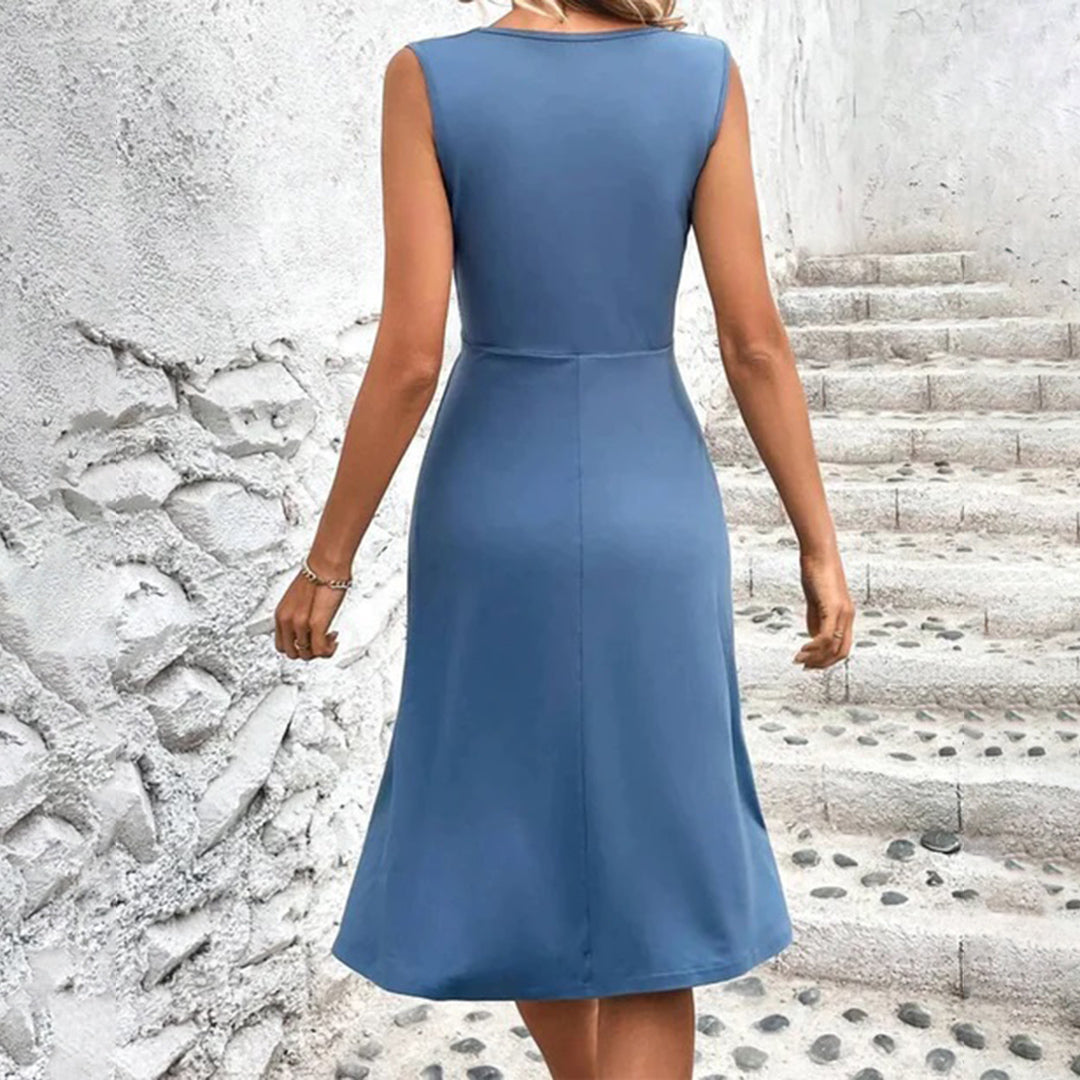 Sleeveless Midi Summer Dress – Jolie-Blue-S-State of Style