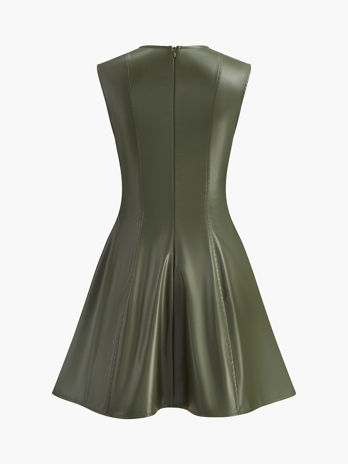 Summer Spaghetti Strap Fake Leather Mini Dress