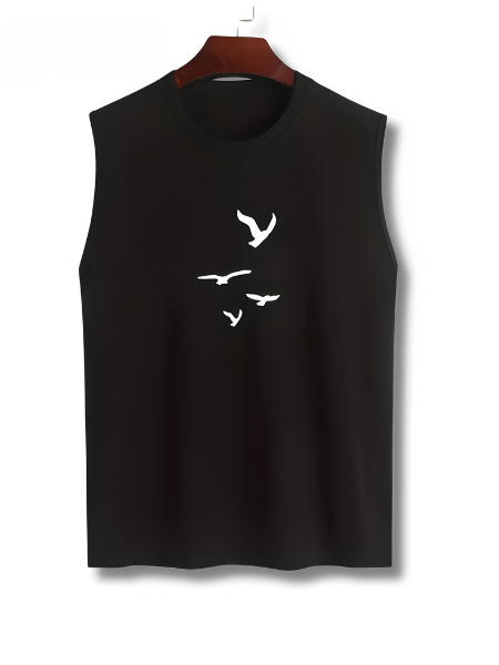 Summer Bird Print Tank Top for Men - Pexav
