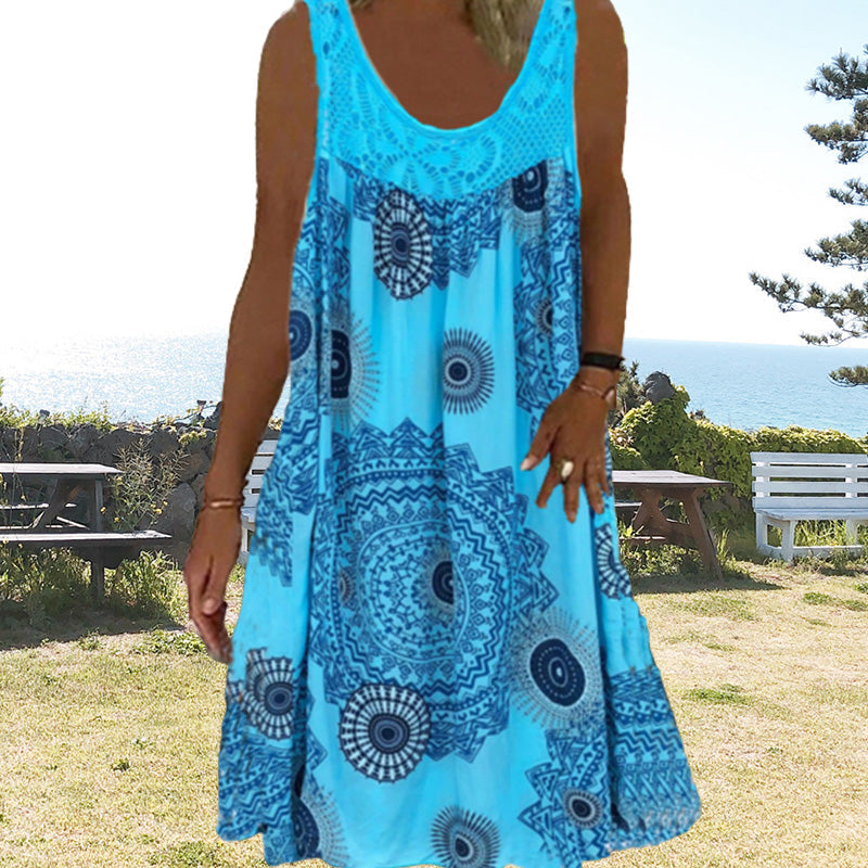 Sleeveless Summer Dress – Miranda | Airy & Comfortable-Blue-S-Nora Luxe