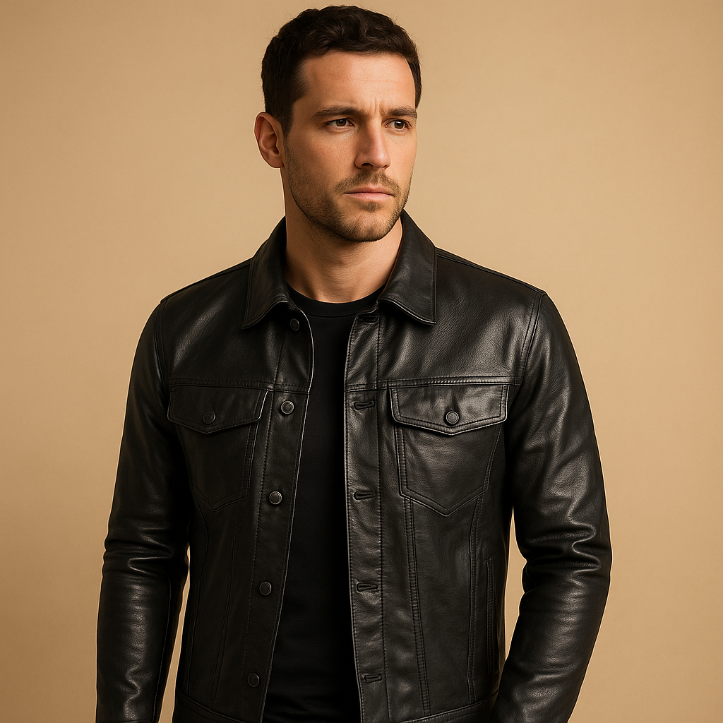 Men’s slim fit biker jacket with a modern streetwear design, lightweight feel, and versatile style for everyday wear.