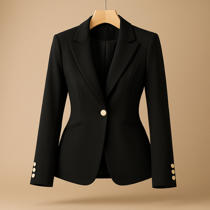 Slim fit blazer for women with classic lapel, lightweight design and elegant silhouette, perfect for casual outfits and year-round wear.