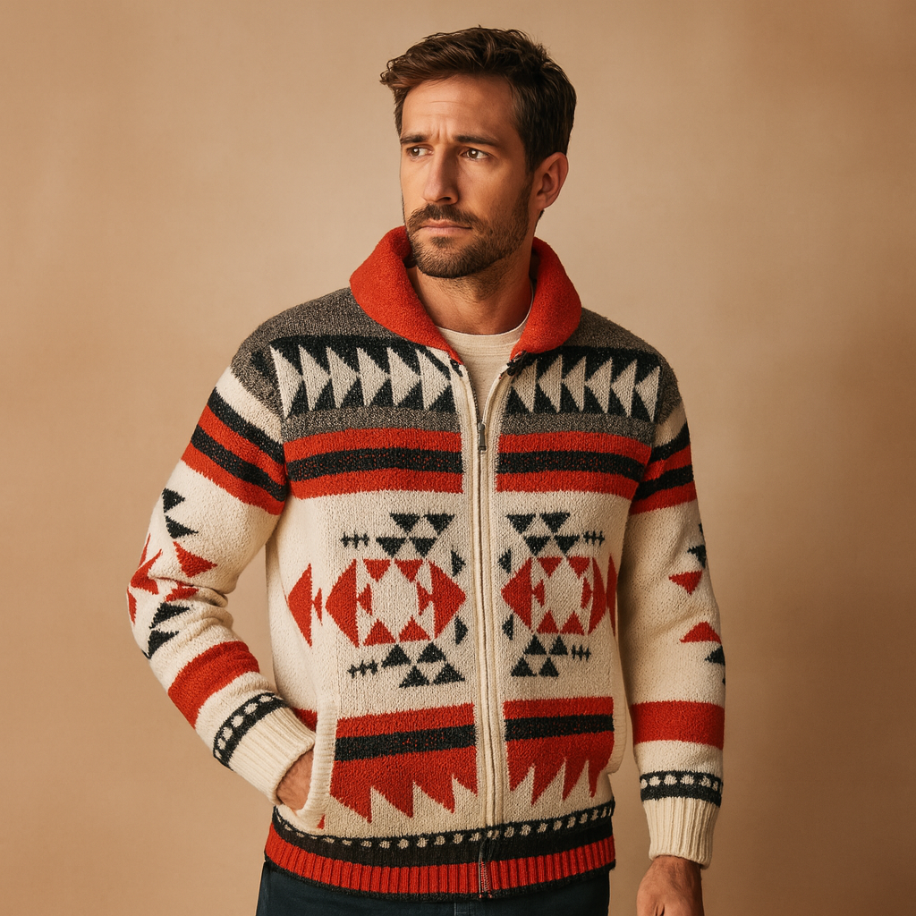 Fitted Mens Cardigan Sweater Elliot - Nocini