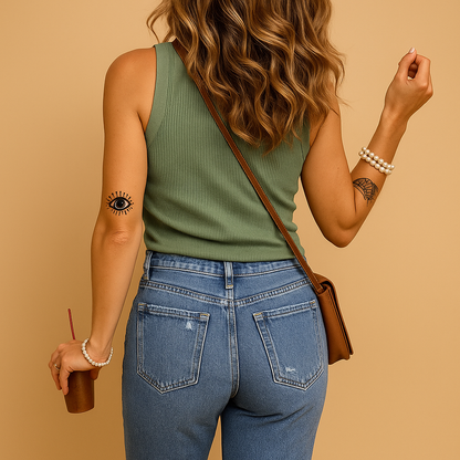 Women’s slim fit cotton tank top with U-neckline in multiple colors, soft breathable fabric, perfect for summer days and casual wear.