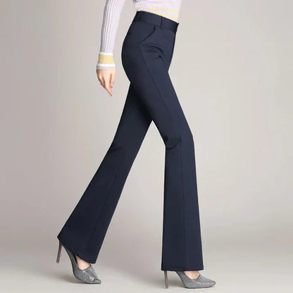 Slim Fit Flared High Waist Trousers – Mila-Black-S-The Livary