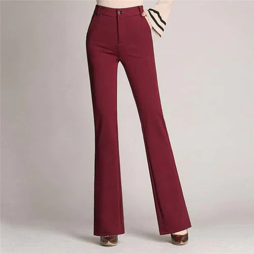 Slim Fit Flared High Waist Trousers – Mila-Black-S-The Livary
