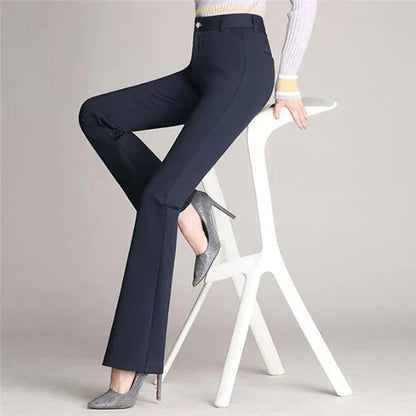 Slim Fit Flared High Waist Trousers – Mila-Black-S-The Livary