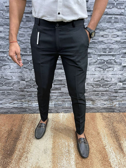 Slim Fit Formal Men's Trousers – Milan-Black-S-Nora Luxe