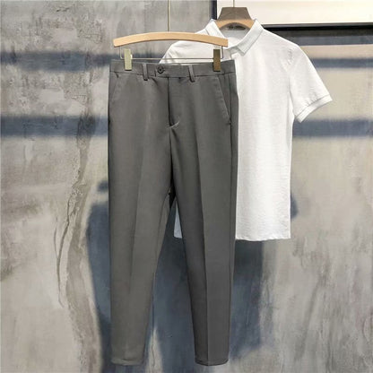 Slim Fit Formal Men's Trousers – Milan-Dark grey-S-Nora Luxe