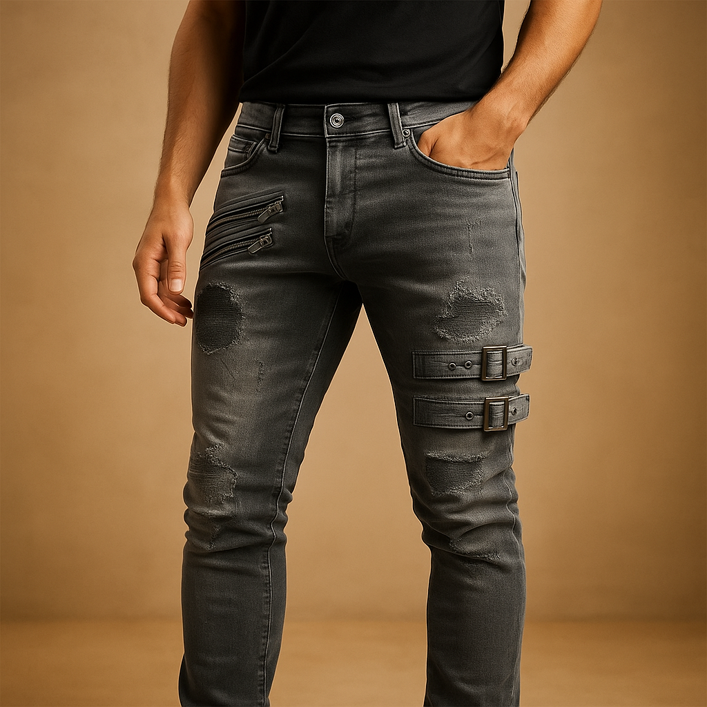 Men’s slim fit jeans with stretch design, combining comfort, durability, and modern style for both casual and smart-casual occasions.
