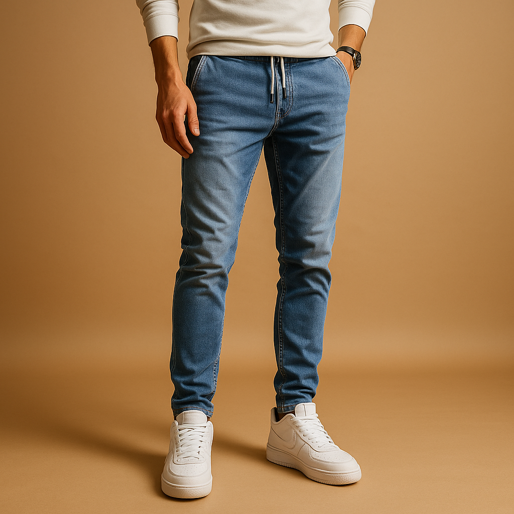 Comfortable Slim Fit Men's Dark Jeans - Nocini