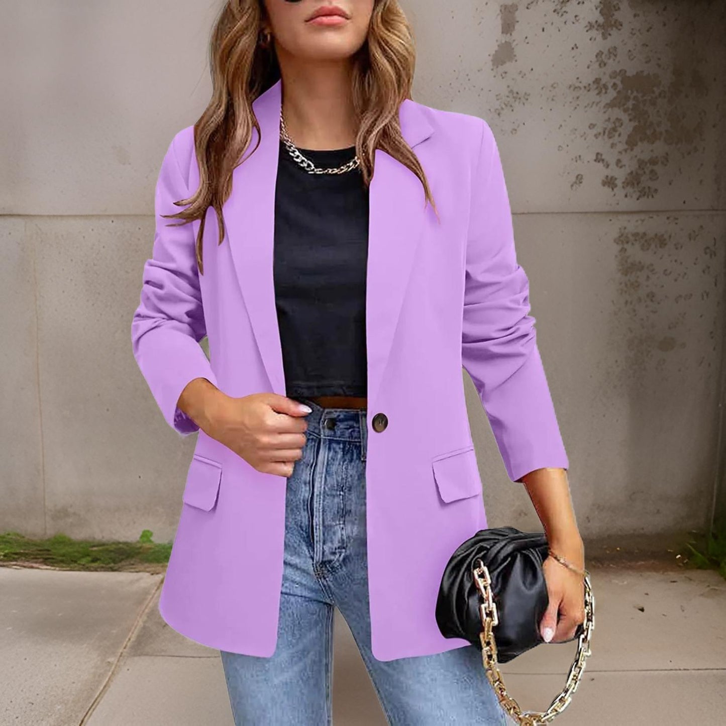Tailored Fit Women's Long Blazer Jacket - Pexav