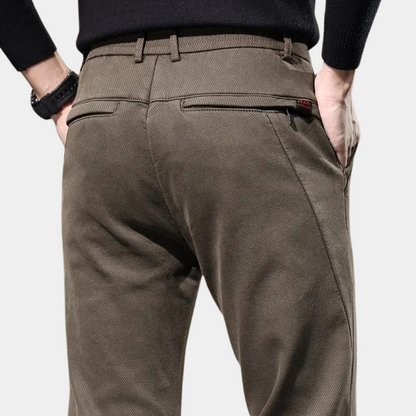 Slim Fit Semi-Formal Trousers for Men - Luca-Brown-36-Nora Luxe