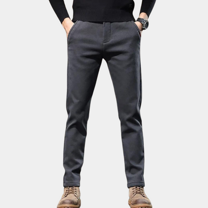 Slim Fit Semi-Formal Trousers for Men - Luca-Gray-36-Nora Luxe