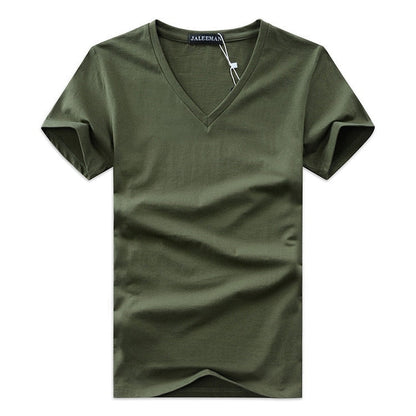 Slim Fit V-Neck T-Shirt for Men 1+1 FREE – Comfortable & Suitable for Everyday Use – Jonas-Army green-S-Nora Luxe