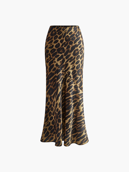 Flowy Animal Print Long Skirt