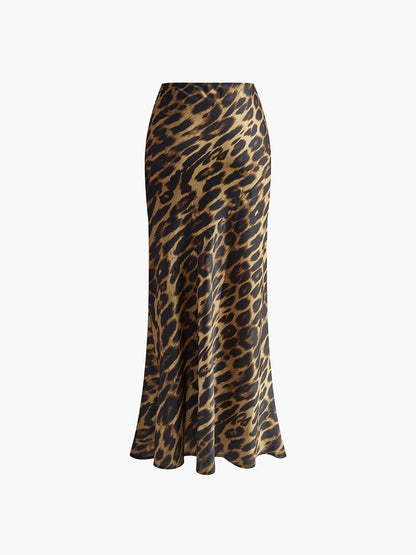 Flowy Animal Print Long Skirt