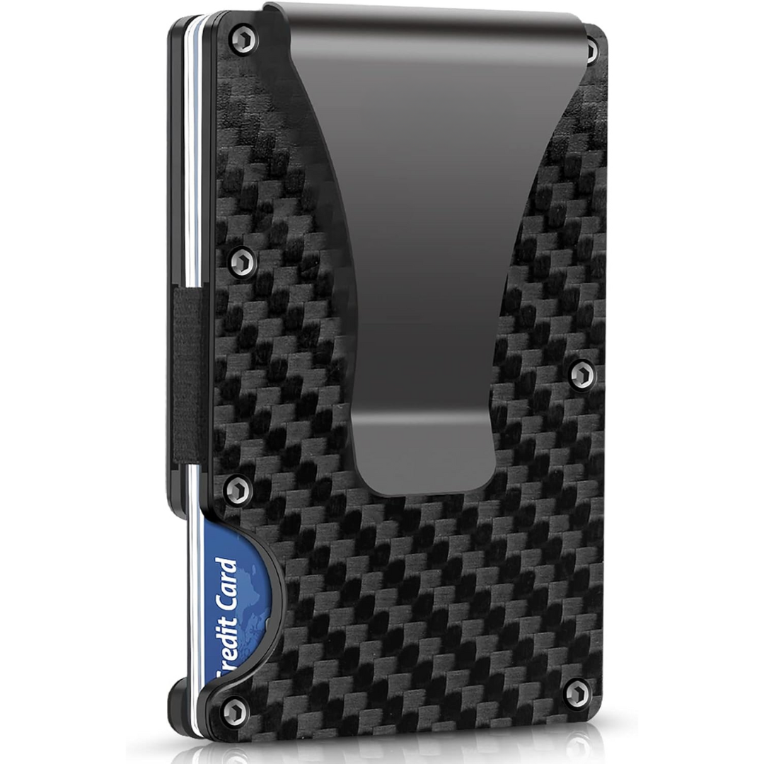 Slim RFID-Blocking Wallet made of Carbon Fibre with Money Clip - CarbonVault-Carbon Fiber-Nora Luxe