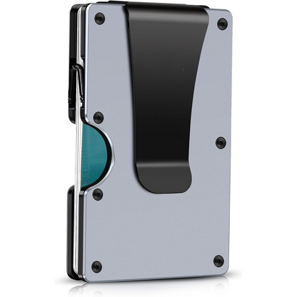 Slim RFID-Blocking Wallet made of Carbon Fibre with Money Clip - CarbonVault-Gray-Nora Luxe
