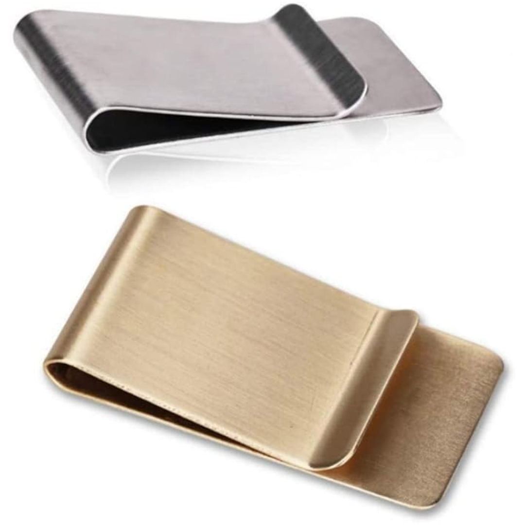 Slim Stainless Steel Card Holder & Money Clip Set of 2 - RazorHold-1 Gold + 1 Silver-Nora Luxe