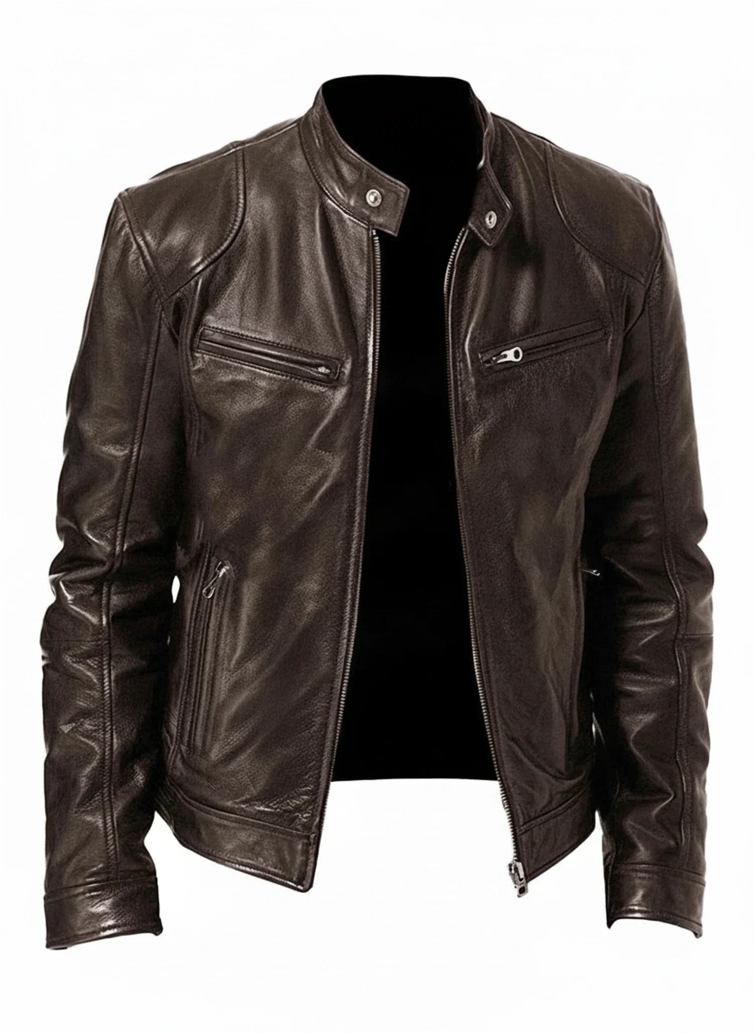 Classic Biker Leather Jacket for Men - Olytrend