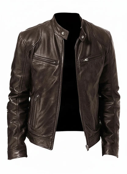 Classic Biker Leather Jacket for Men - Olytrend