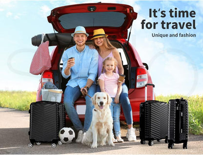 Lightweight Black Hardside Spinner Carry On Luggage