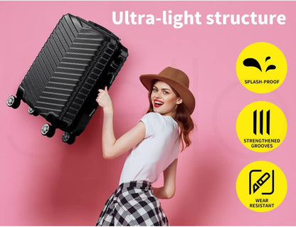 Lightweight Black Hardside Spinner Carry On Luggage