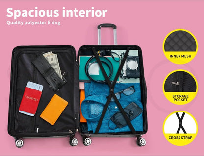 Lightweight Black Hardside Spinner Carry On Luggage