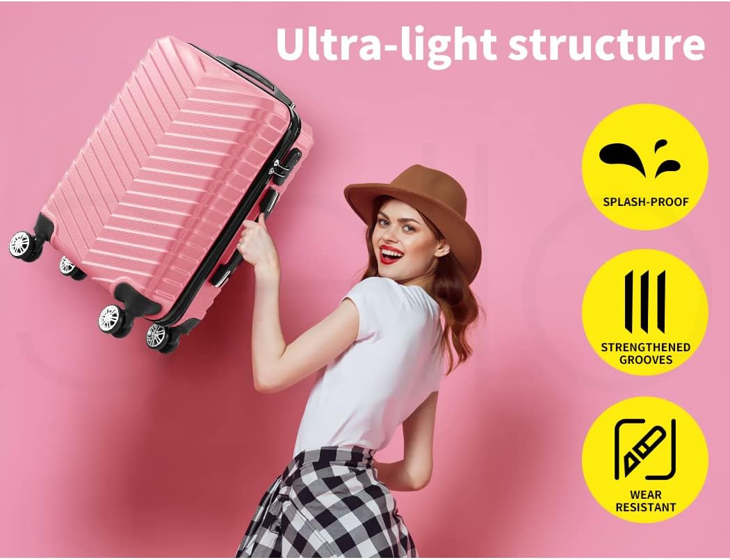 Durable Suitcase with Lock and 360 Wheels - Rosemont
