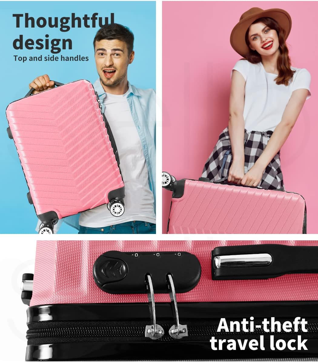 Durable Suitcase with Lock and 360 Wheels - Rosemont