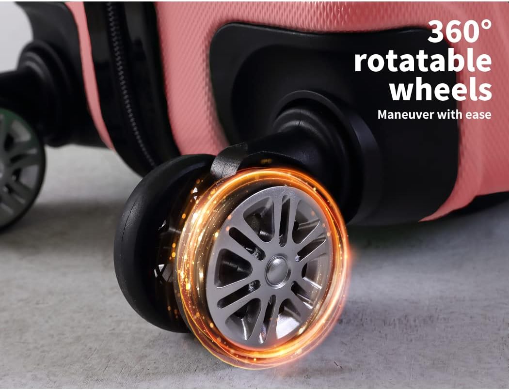 Durable Suitcase with Lock and 360 Wheels - Rosemont
