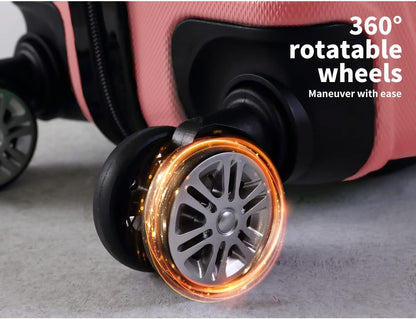 Durable Suitcase with Lock and 360 Wheels - Rosemont