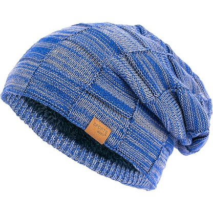 Slouch Beanie – Warm Knitted Winter Hat - Luca-Blue-Nora Luxe