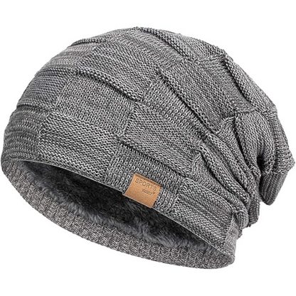 Slouch Beanie – Warm Knitted Winter Hat - Luca-Gray-Nora Luxe