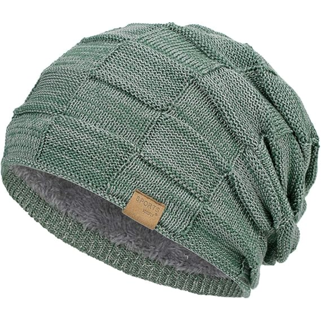 Slouch Beanie – Warm Knitted Winter Hat - Luca-Green-Nora Luxe