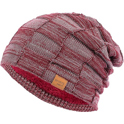 Slouch Beanie – Warm Knitted Winter Hat - Luca-Red-Nora Luxe