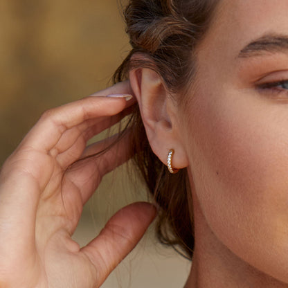 Small Hoops with Zirconia - Amara-Gold-Nora Luxe