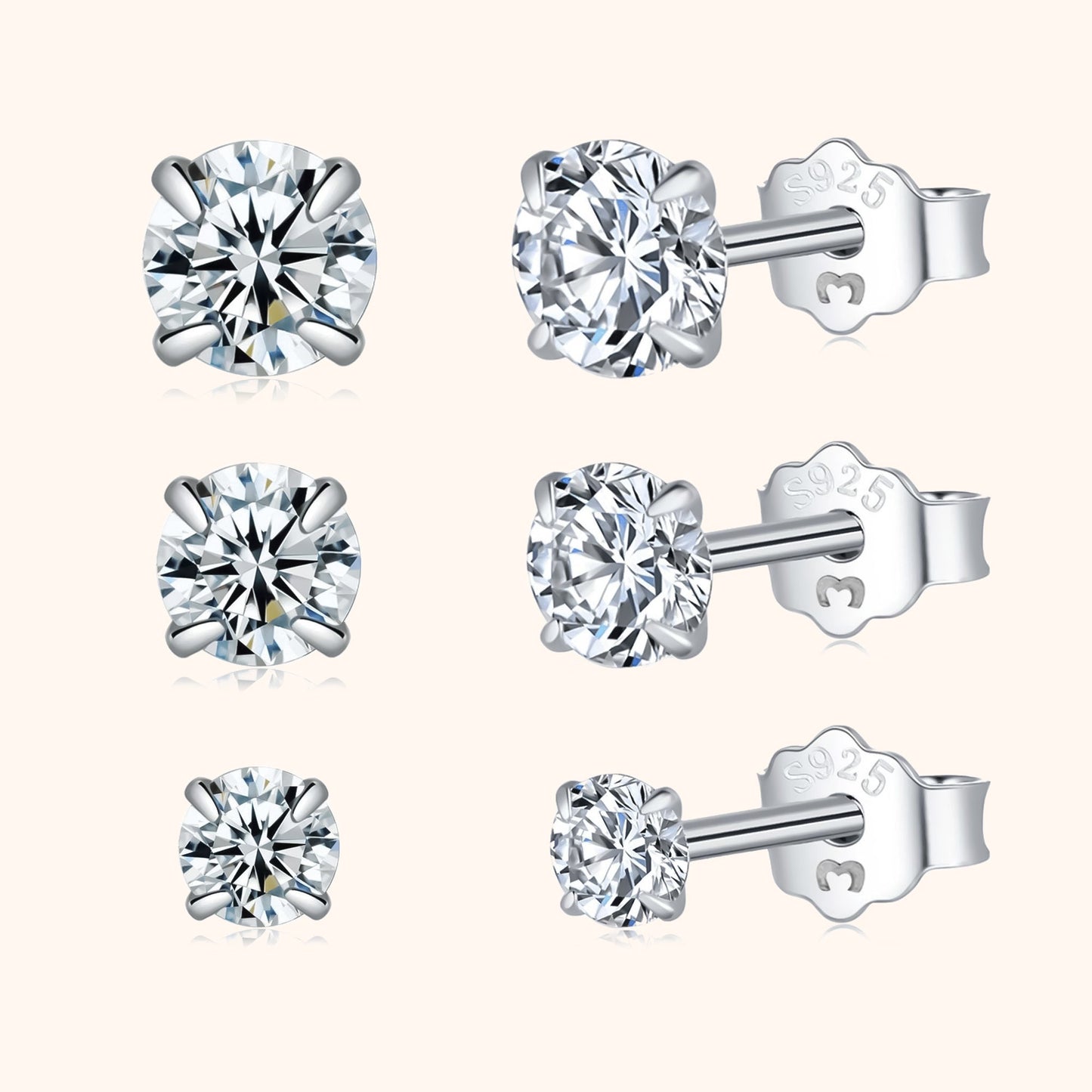 Tiny Cubic Zirconia Stud Earrings - Pexav