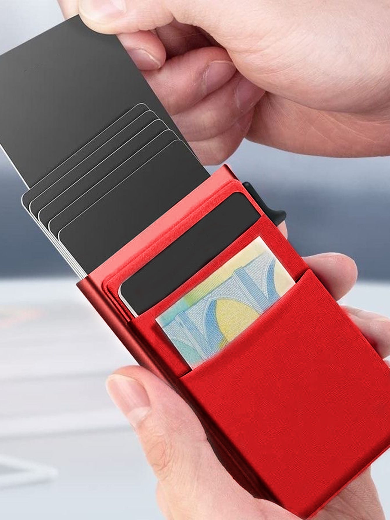 SMART RFID CREDIT CARD HOLDER - THIN MINI METAL WALLET FOR MEN-Black-Nora Luxe