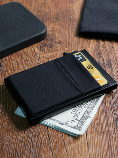 SMART RFID CREDIT CARD HOLDER - THIN MINI METAL WALLET FOR MEN-Black-Nora Luxe