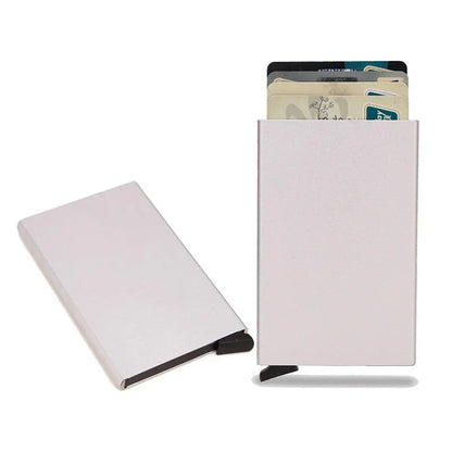SMART RFID CREDIT CARD HOLDER - THIN MINI METAL WALLET FOR MEN-Style2 Silver-Nora Luxe