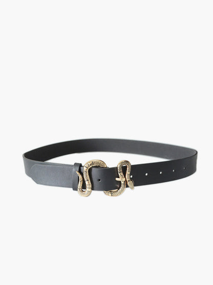 Western Style Leather Snake Belt